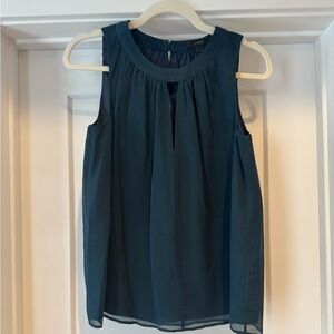 J. Crew Sleeveless Dark Teal Silk Blouse